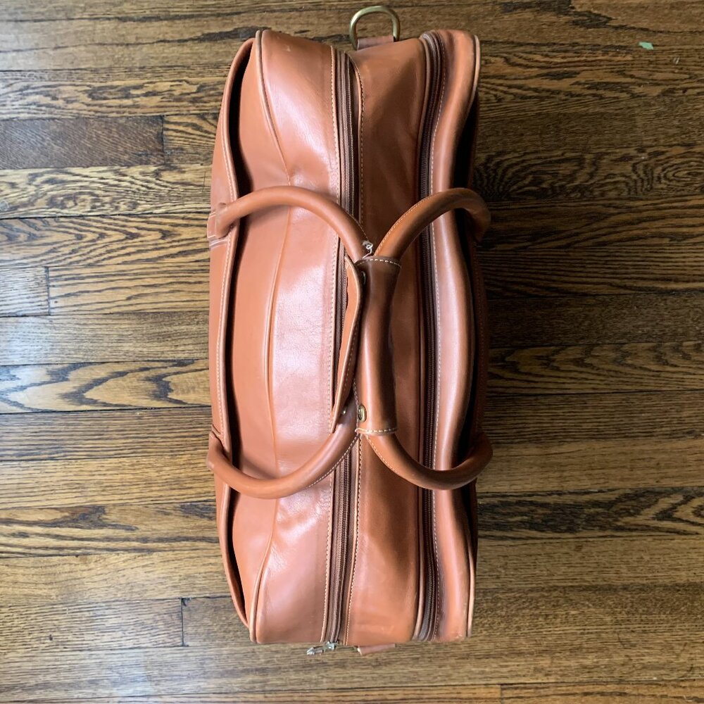 Vintage Coach Cognac Brown Leather Duffel‎ Travel Bag Weekender - Picture 4 of 11